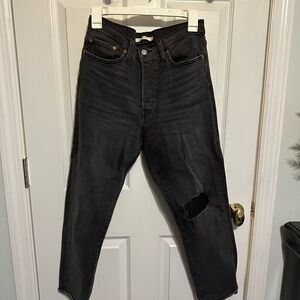 Black Wedgie Straight Levis